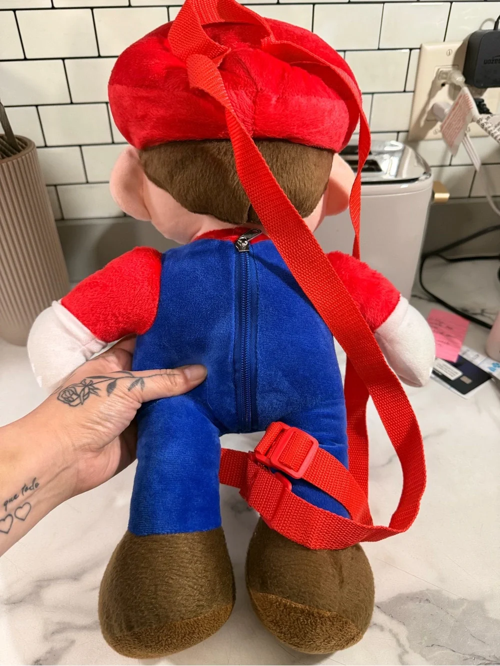 Nintendo Red Blue Plush Mario Character Backpack